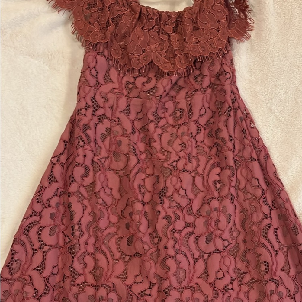 Lovers + Friends Lace Dress in Dusty Rose